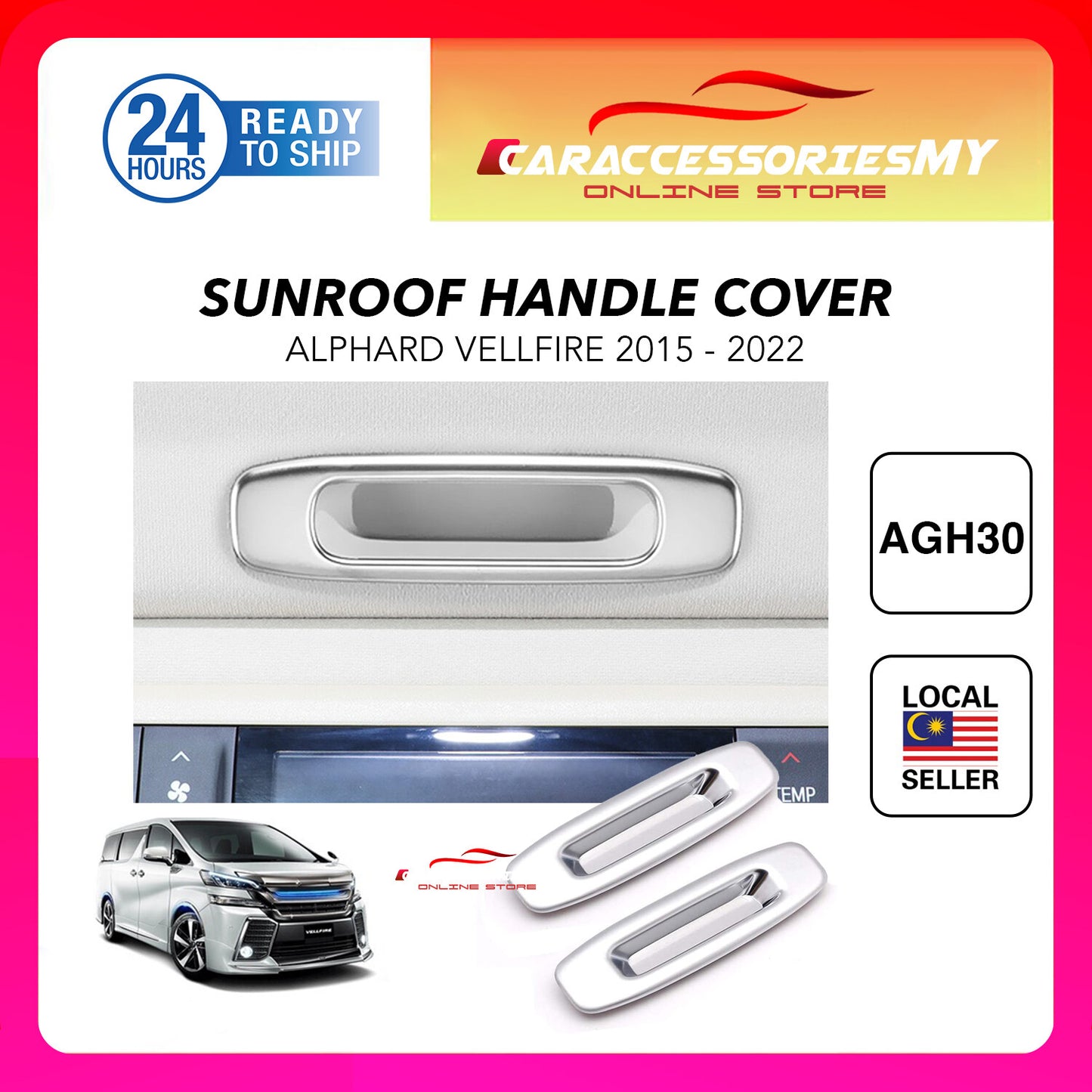 Toyota Alphard Vellfire AGH30 Sunroof Handle Silver Lining Chrome YH594