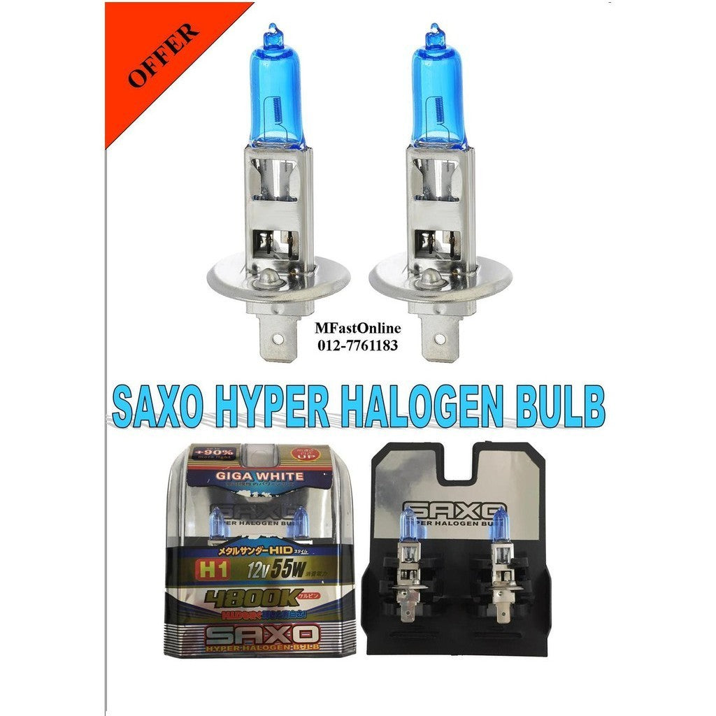 SAXO 4800K H1 White Halogen Bulb for perodua myvi
