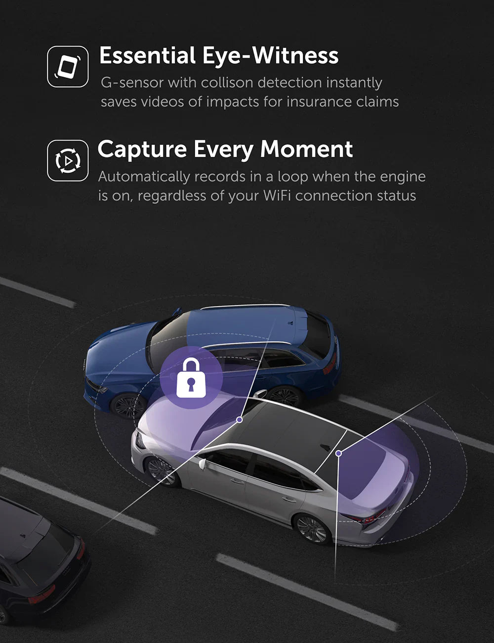 VAVA 1080P Dual Dash Cam