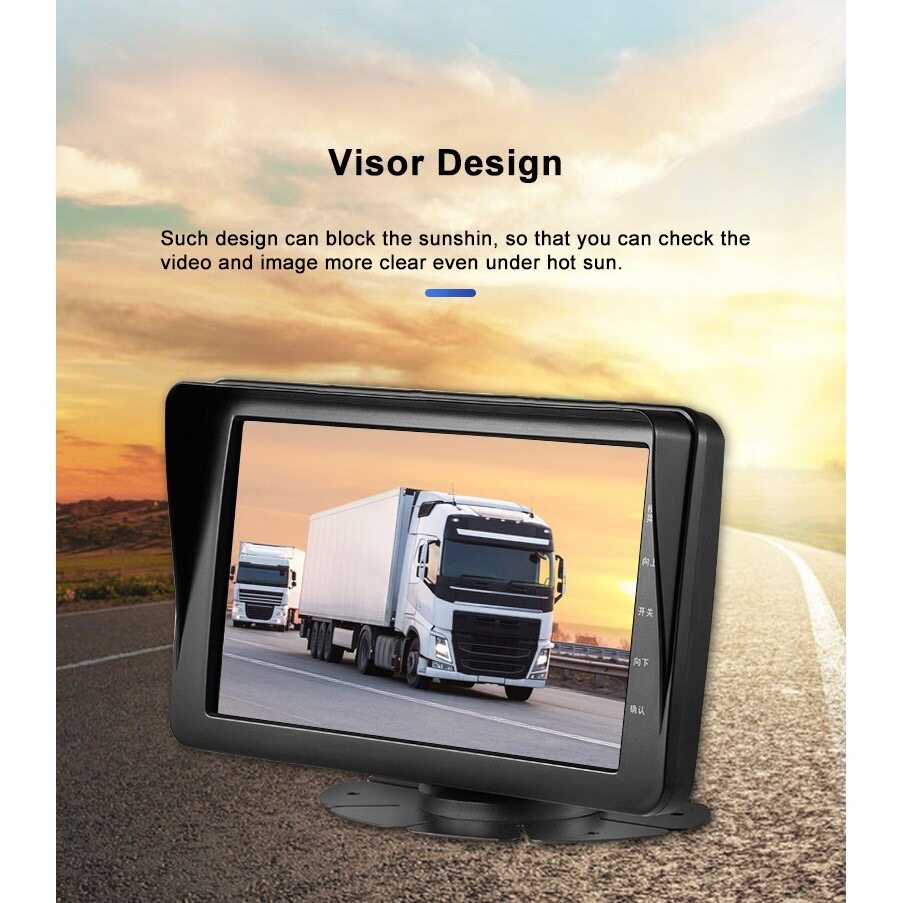 Fordayo Truck van lorry DVR Camera 7 inch AHD 1080P Dash Cam Parking Monitor Dual Cams Recording 24V front back
