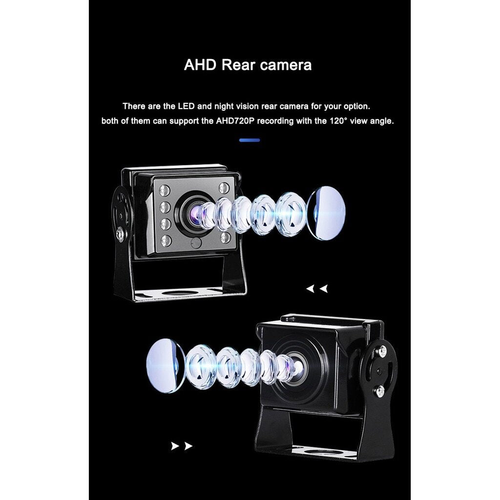 Fordayo Truck van lorry DVR Camera 7 inch AHD 1080P Dash Cam Parking Monitor Dual Cams Recording 24V front back