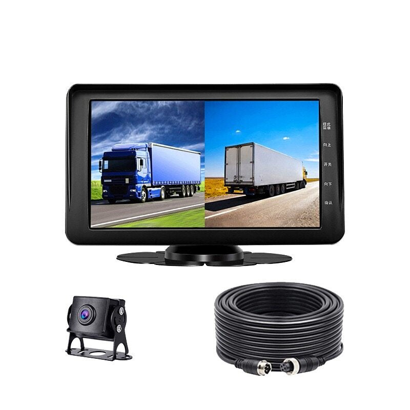 Fordayo Truck van lorry DVR Camera 7 inch AHD 1080P Dash Cam Parking Monitor Dual Cams Recording 24V front back