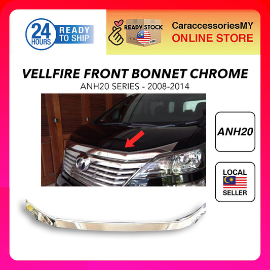 Toyota vellfire anh20 accessories bodykit chrome trim cover 2008-2014 front bonnet wing lining mounding abs chrome