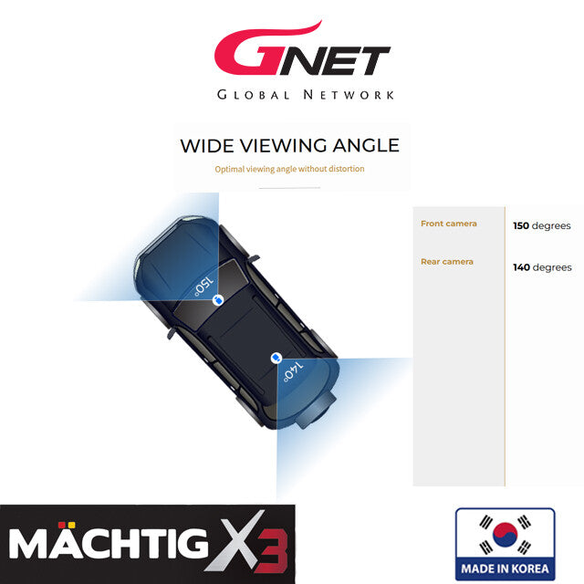 GNET MACHTIG X3 GNet 1080P 24 hours 2CH Car Dashcam Front Rear dvr car recorder fhd hd made in korea